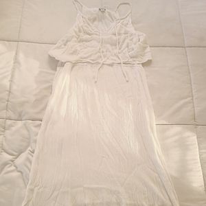 SPLENDID WHITE SLEEVELESS TIE FRONT WHITE DRESS